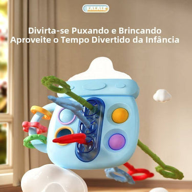 Baby Bottle Shaped Pull Rope & Teether Toy